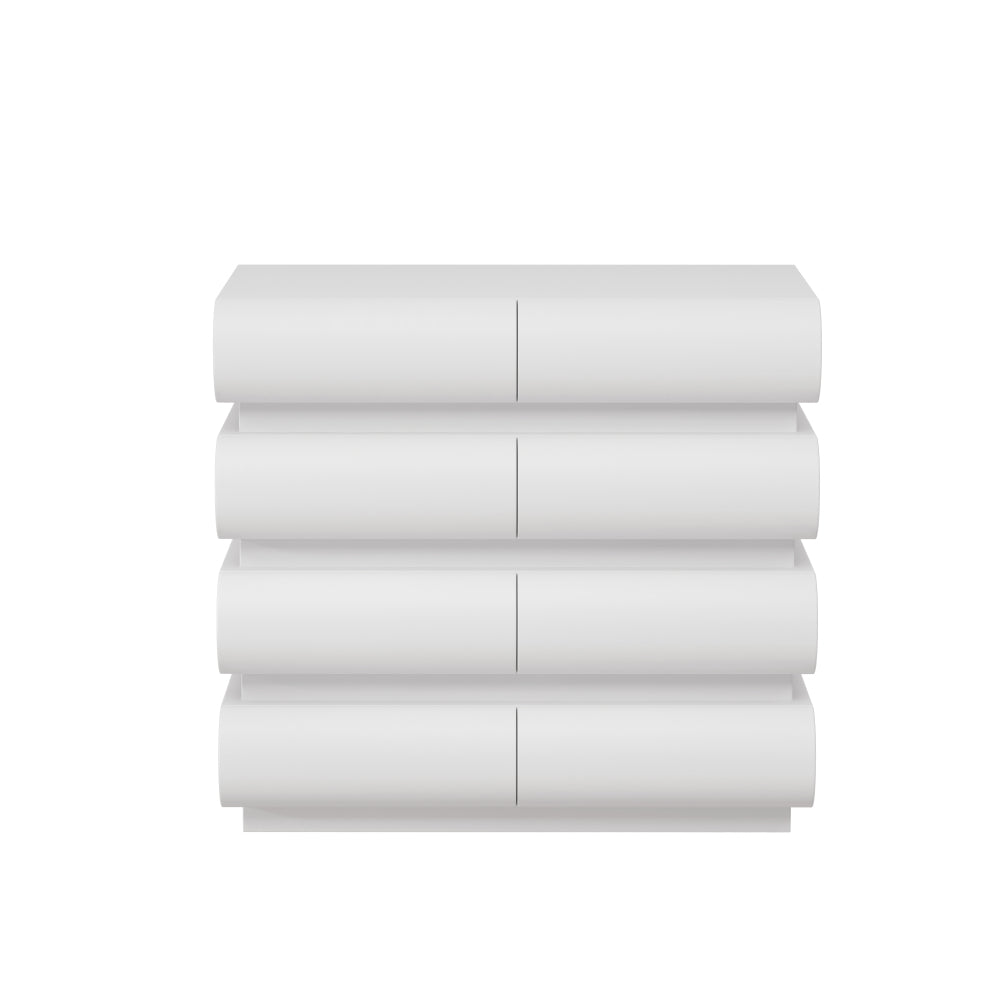 6 Drawer Dresser for Bedroom, White Dresser No Handle, Modern 6 Chest of Drawers with Wide Storage