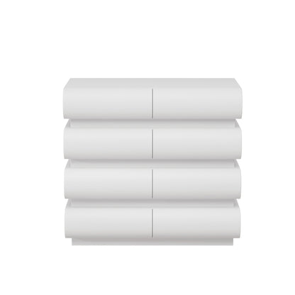 6 Drawer Dresser for Bedroom, White Dresser No Handle, Modern 6 Chest of Drawers with Wide Storage