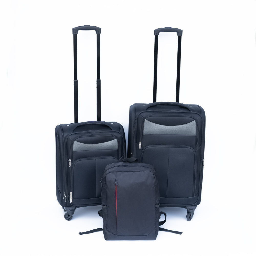 Luggage 2-piece backpack set black(No password lock)