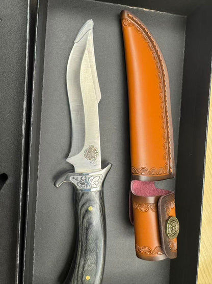 TerrainX Fixed Blade Hunting Knife and Leather Sheath