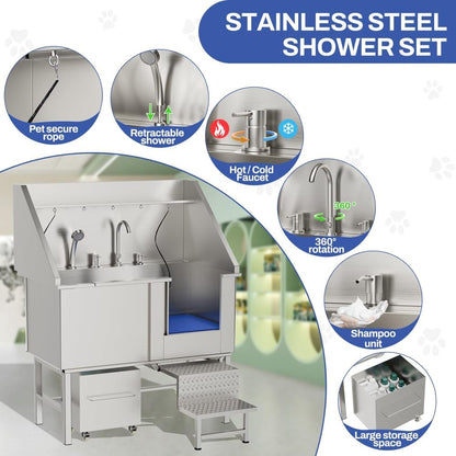 50inStainless Steel Dog Washing Station