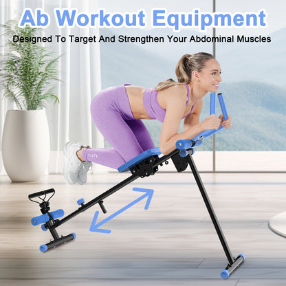 4-in-1 Ab Workout Exercise Equipment Rowing Machine Leg Press Machine Ab Glider Machine Roman Chair Fitness Equipment for Ab Workout Core Strength Training
