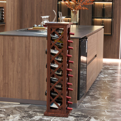 26 Bottles Freestanding wine rack,Wine Storage Rack, Freestanding Display Rack for Kitchen, Pantry, Cellar,walnut