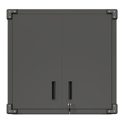 Sturdy and Durable Metal Tool Cabinet for Garage with Wheels - Mobile Heavy-Duty Storage Cabinet with 1 Drawer and 2 Locking Doors, Rolling Tool Storage Cabinet, Black and Gray