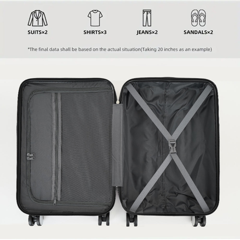 ABS Luggage Sets 6 Pieces, Expandable Suitcase Sets with Duffel Bags, Blue