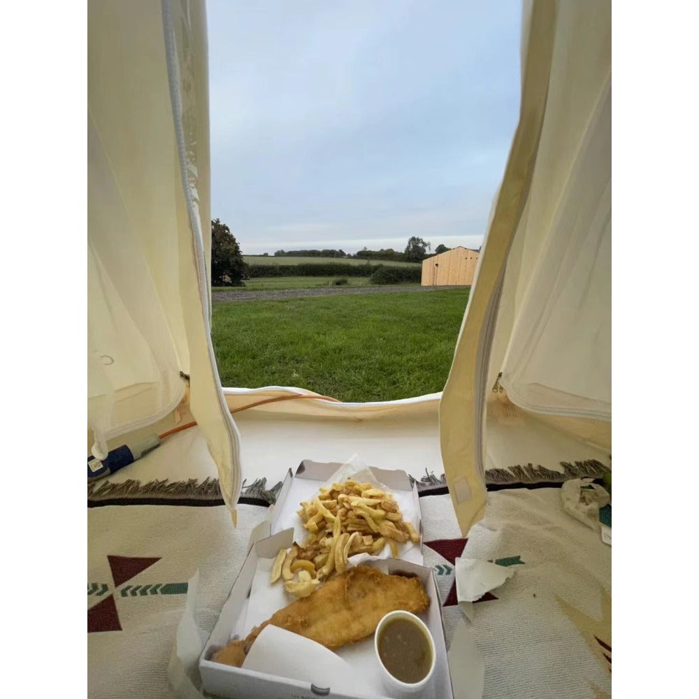 SAM&HAIBEI Bell Tent 4 Season 9.85ft  Glamping Tent, Hot Tent,Ideal for Family Camping, Hiking,Canvas Tent with Aluminum Pole. Support Camouflage Fabric Customization