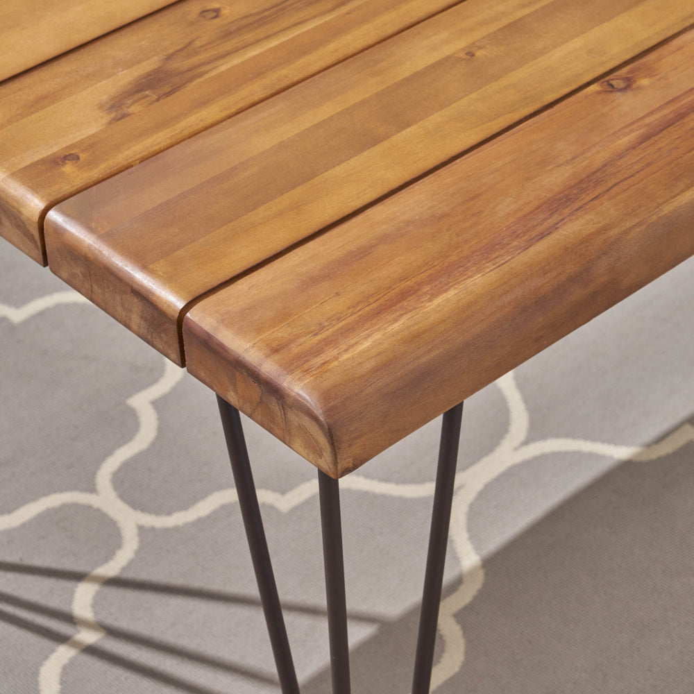 ZION INDUSTRIAL WOOD AND METAL RECTANGULAR DINING TABLE