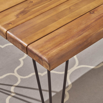 ZION INDUSTRIAL WOOD AND METAL RECTANGULAR DINING TABLE