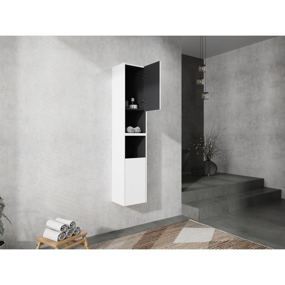 12" Bathroom Side Cabinet, 2-Soft Close Doors, Float Mounting Design, 12*2(KD-Packing)