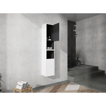 12" Bathroom Side Cabinet, 2-Soft Close Doors, Float Mounting Design, 12*2(KD-Packing)