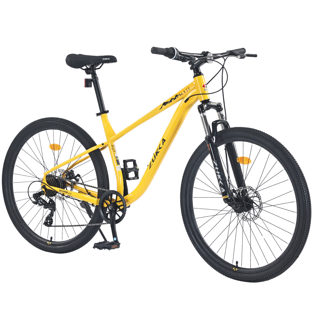 27.5 Inch Wheels 8 Speed Mountain Bike, for Men Women Boys and Girls, Front Suspension, Steel Frame