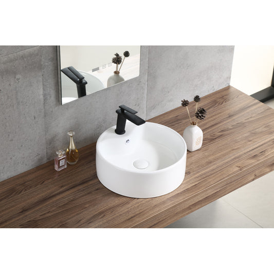 Bothwa Home Round Countertop Ceramic Wash Basin (White Finish) CUPC Certified