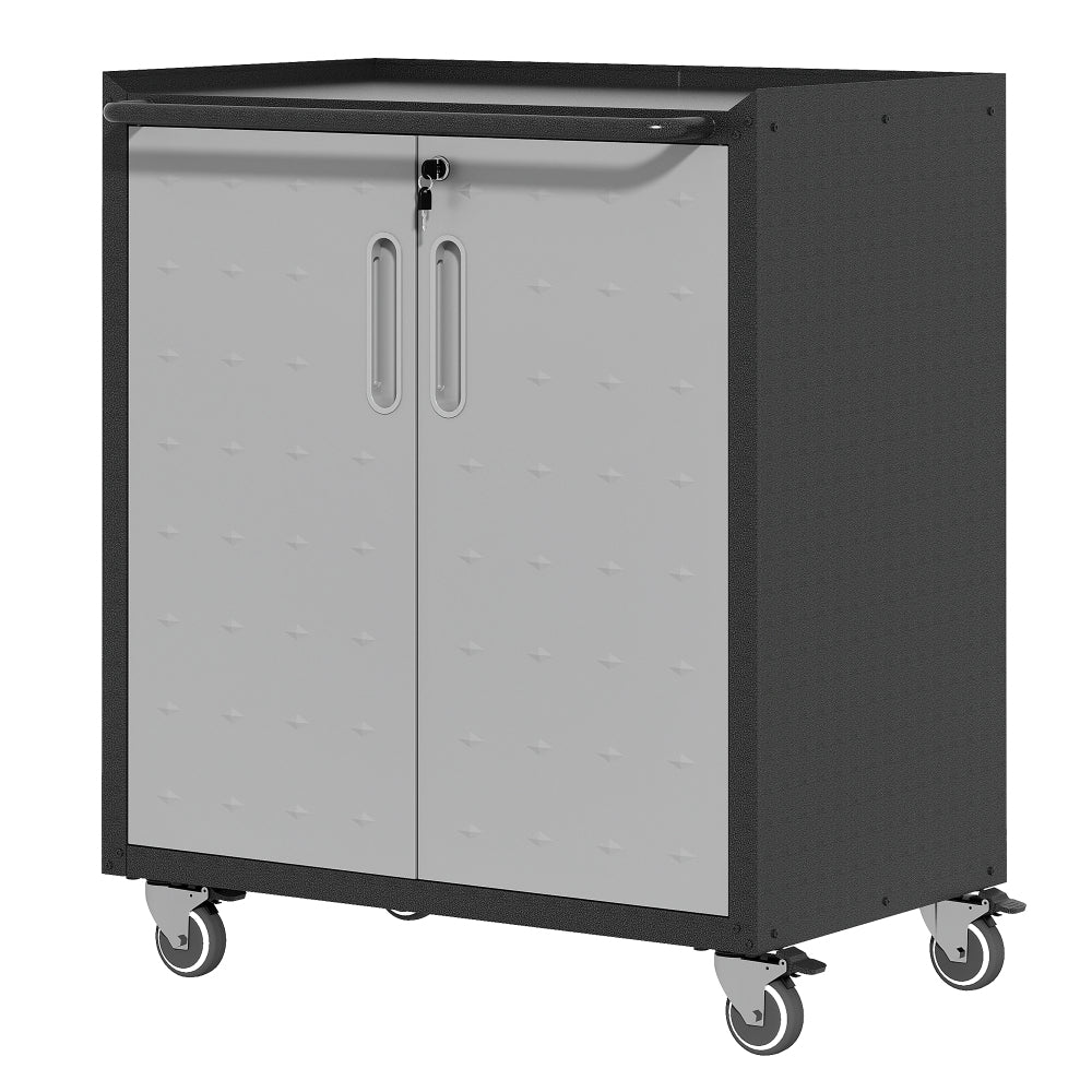 Metal Wall-Mounted Tool Storage Cabinet with Locking Door and 1 Shelf 1 Opened Drawer for Garage Warehouse,Office,Assembly Required