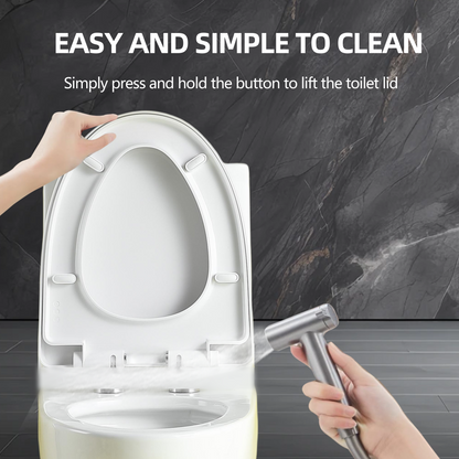 One-Piece Toilet, 1.1/1.60 GPF Water-Efficient Dual-Flush Elongated Comfort Height Floor Mounted, Standard-Size Toilet with Soft Closing Seat Included, Glossy White 24T01-GW