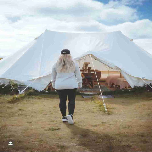 SAM&HAIBEI 8-10 persons 2316.5ft Canvas Tent Bell Tent Glamping, 4 Seasons Yurt Tent for Camping, Heavy Cotton Canvas Tent for Family Camping,Outdoor Hunting,or Party tent.