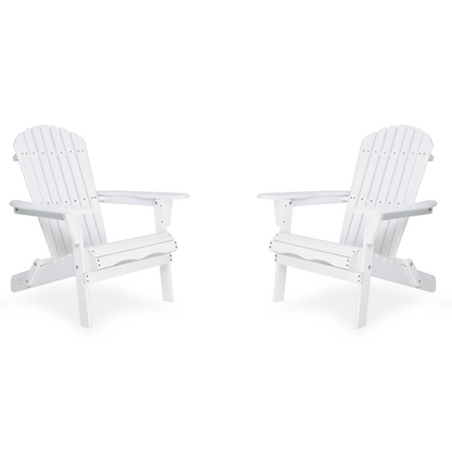 Wooden Outdoor Folding Adirondack Chair Set of 2 Wood Lounge Patio Chair for Garden,Garden, Lawn, Backyard, Deck, Pool Side, Fire Pit,Half Assembled,