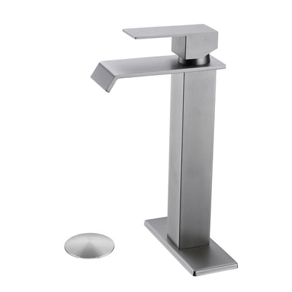 Waterfall Spout Bathroom Faucet,Single Handle Bathroom Vanity Sink Faucet