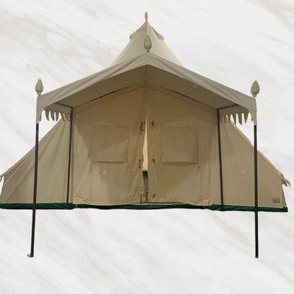 SAM&HAIBEI 19.68*13.1ft Canvas Tent Bell Tent Glamping, 4 Seasons Yurt Tent for Camping, Heavy Cotton Canvas Tent for Family Camping, Outdoor Hunting, Bell tent with  8.53ft*6.56ft porch