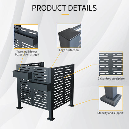 3.5 x3.5 FT Air Conditioner Fence for Outdoor Units, Metal Privacy Fence Cover, Perfect to Conceal Air Conditioning Units (W540133742)
