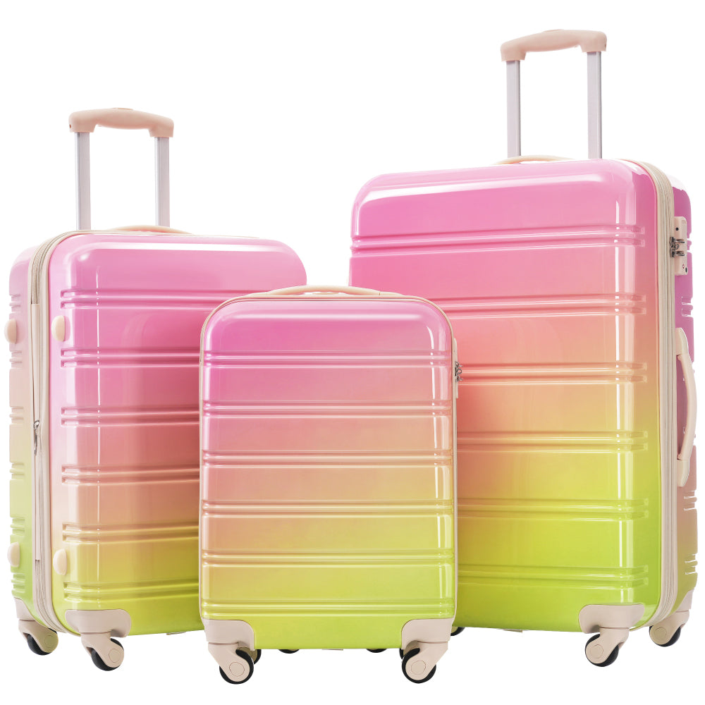 Hardshell Luggage Sets 3 pcs Spinner Suitcase with TSA Lock Lightweight-20"+24"+28" Luggages