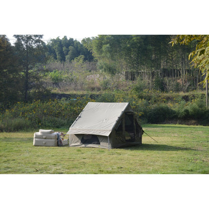 Inflatable Camping Tent Easy Setup 4 Season Glamping Tent with High Performance Inflatable Structure 4-6 Persons Waterproof Windproof Outdoor Self-Supporting Blow up Tent Air Tent Portable House Green