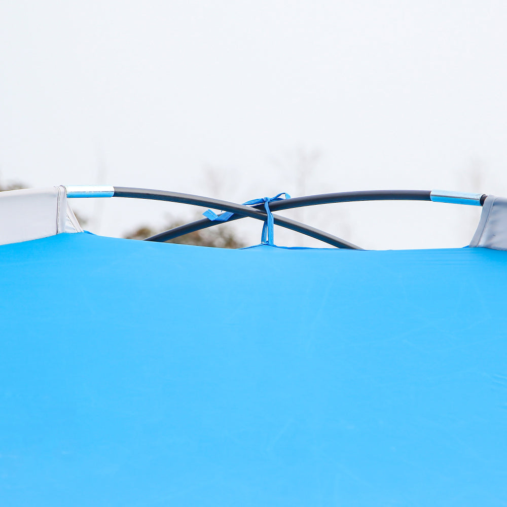 Outsunny 12' x 12' Screen House Room, 8 Person Camping Tent w/ Carry Bag and 4 Mesh Walls for Hiking, Backpacking, and Traveling, Easy Set Up, Sky Blue