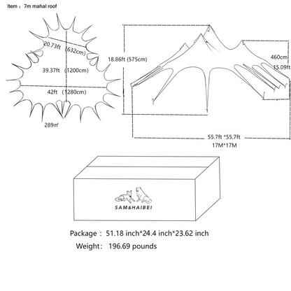 SAM&HAIBEI Thincker Canvas Waterproof Portable Tarp Multifunctional Outdoor Camping Traveling Awning Backpacking Tarp Shelter Rain Tarp,Big tarp for Family Active or Out Active. 289㎡ space Largr tarp.