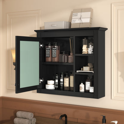 30'' x 28'' Medicine Cabinet, Wall Mounted Bathroom Storage Cabinet, Modern Bathroom Wall Cabinet with Mirror,Medicine Cabinet, Mirror Cabinet with 3 Open Shelves (Not Include Bathroom Vanity )