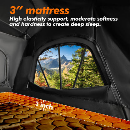 ILANDER Lite Cruiser Roof Top Tent 140cm, Entry level Overland Aluminium Fold Out Style Car Roof Tent for Sedan Van SUV Truck Camping Waterproof,Windproof ,Sturdy