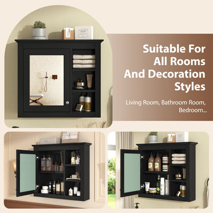 30'' x 28'' Medicine Cabinet, Wall Mounted Bathroom Storage Cabinet, Modern Bathroom Wall Cabinet with Mirror,Medicine Cabinet, Mirror Cabinet with 3 Open Shelves (Not Include Bathroom Vanity )