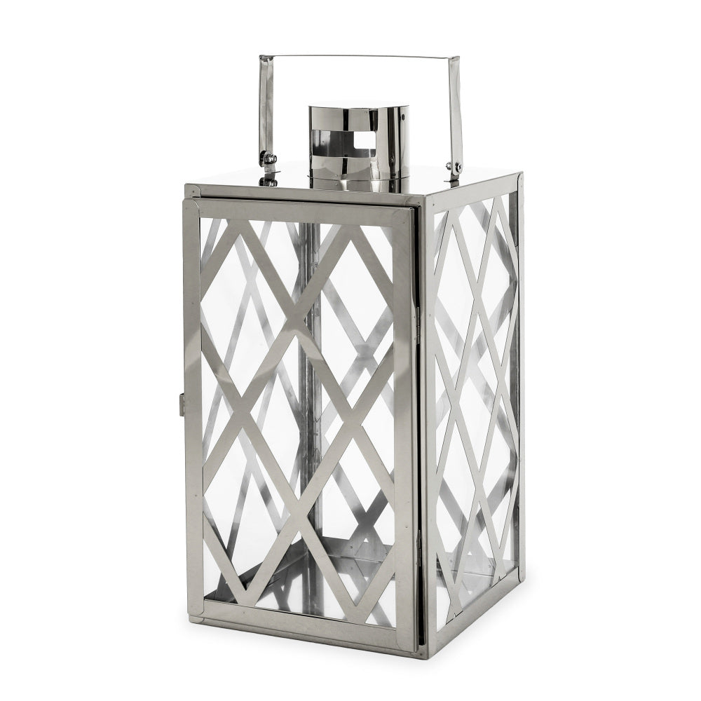 ANTON  14"H STAINLESS STEEL LANTERN