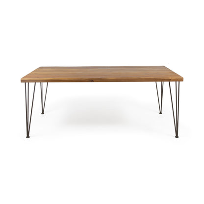 ZION INDUSTRIAL WOOD AND METAL RECTANGULAR DINING TABLE