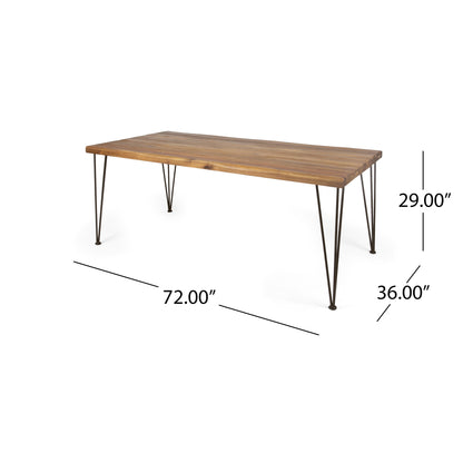 ZION INDUSTRIAL WOOD AND METAL RECTANGULAR DINING TABLE