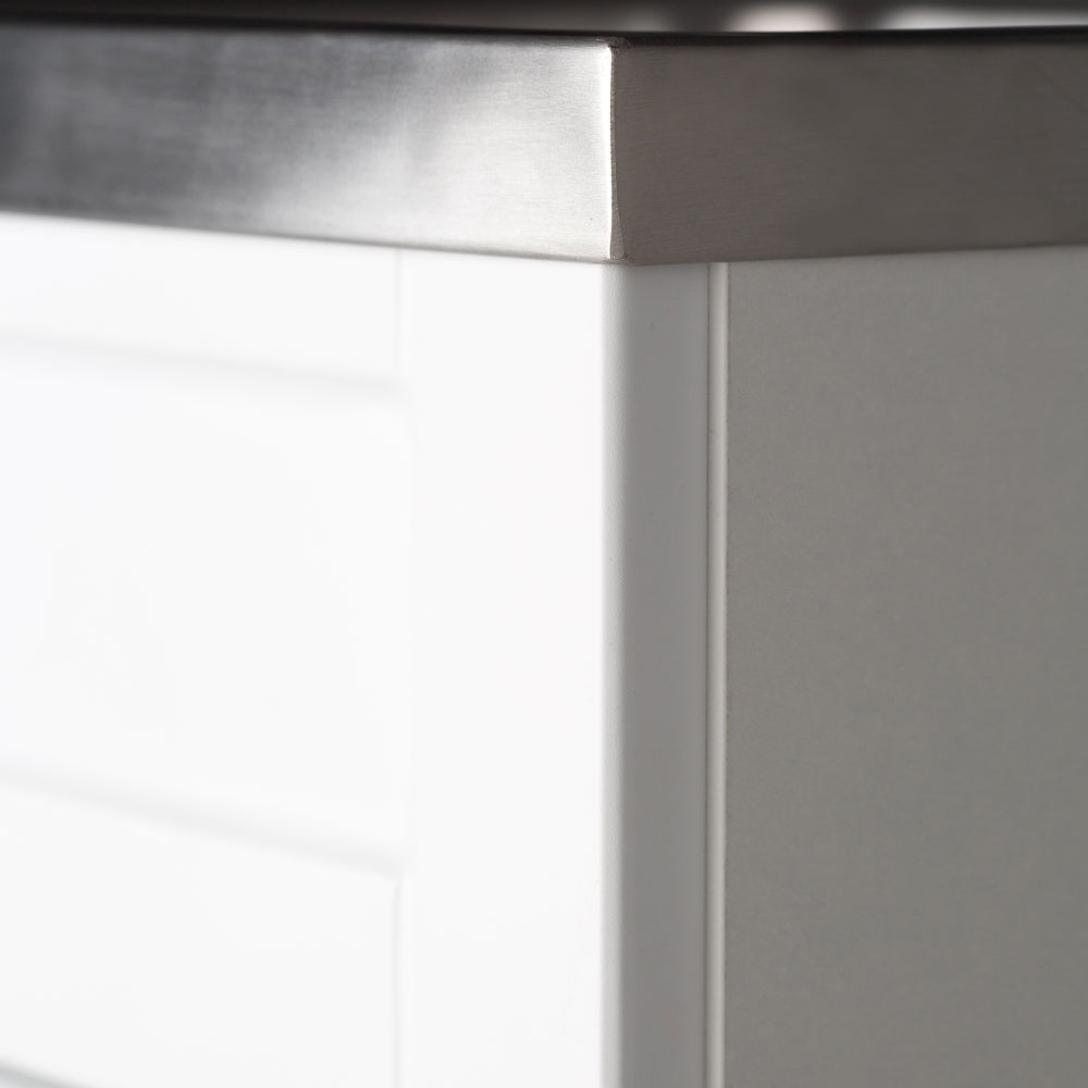 Hennessy - Deluxe 24" Laundry Cabinet with Faucet and Stainless Steel Sink - Pure White