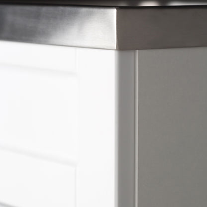 Hennessy - Deluxe 24" Laundry Cabinet with Faucet and Stainless Steel Sink - Pure White